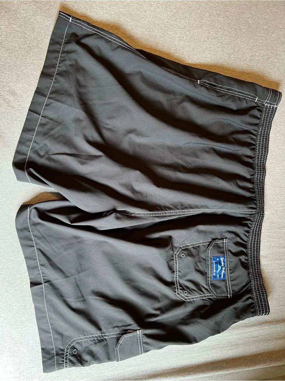 Tommy Bahama Black Swim Board Shorts with Teal Accents